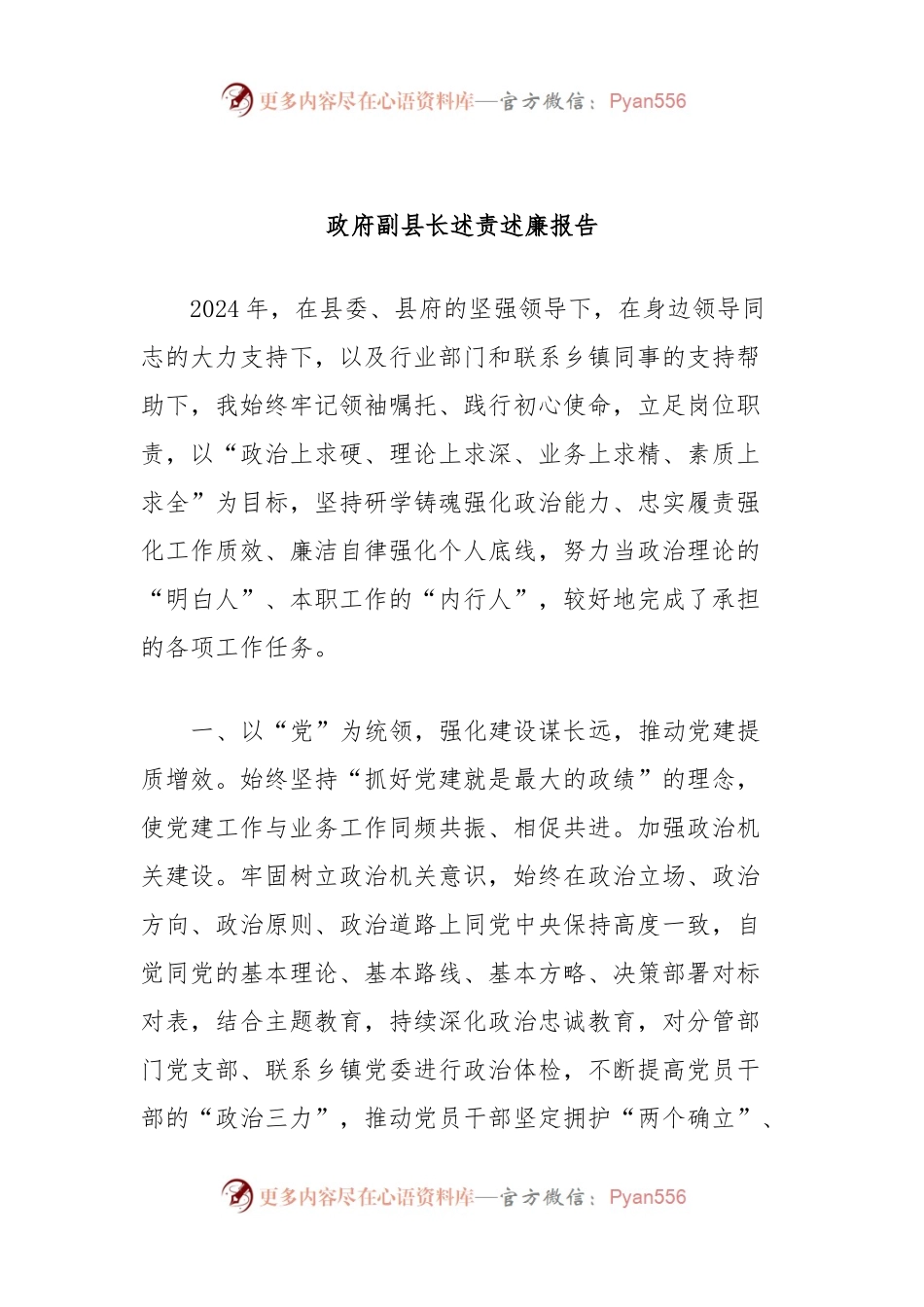 政府副县长述责述廉报告.docx_第1页