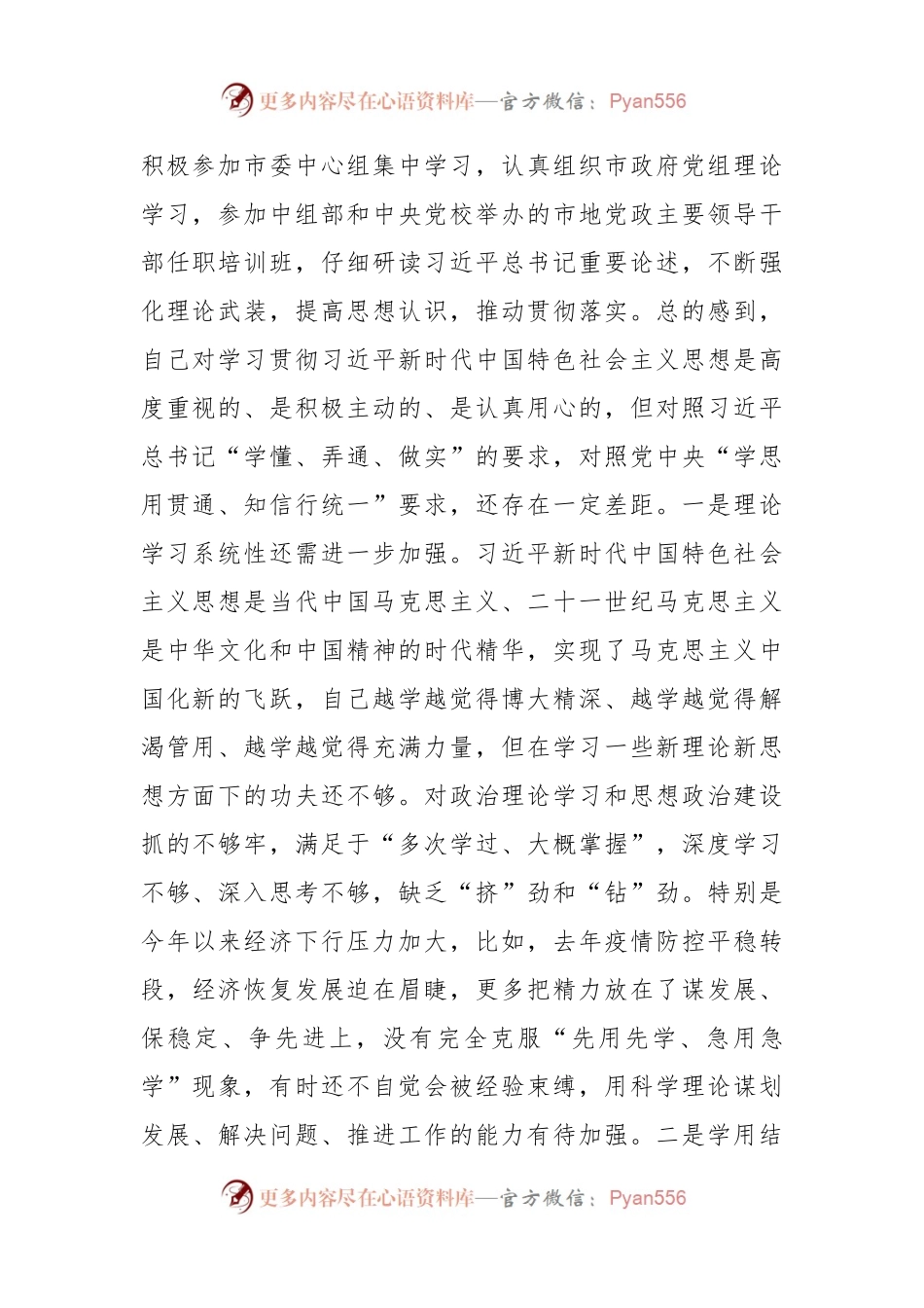 市长主题教育民主生活会对照检查材料（6个方面＋政绩观）.docx_第2页