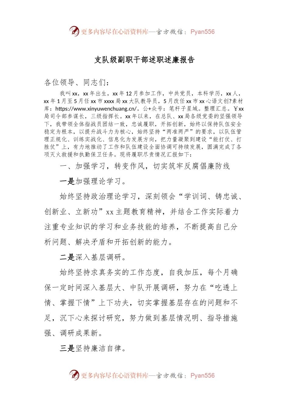 支队级副职干部述职述廉报告.docx_第1页