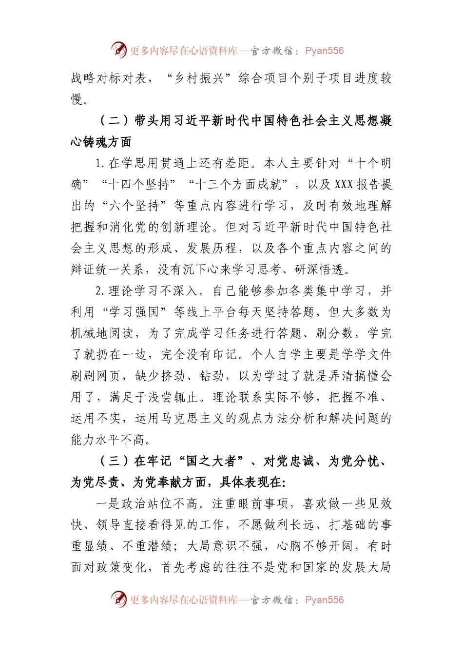 市委副书记2023年度“六个带头”民主生活会对照检查材料.docx_第2页