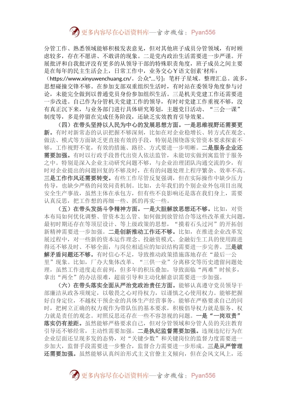 市国资委党委班子成员2022年度民主生活会对照检查材料.docx_第2页