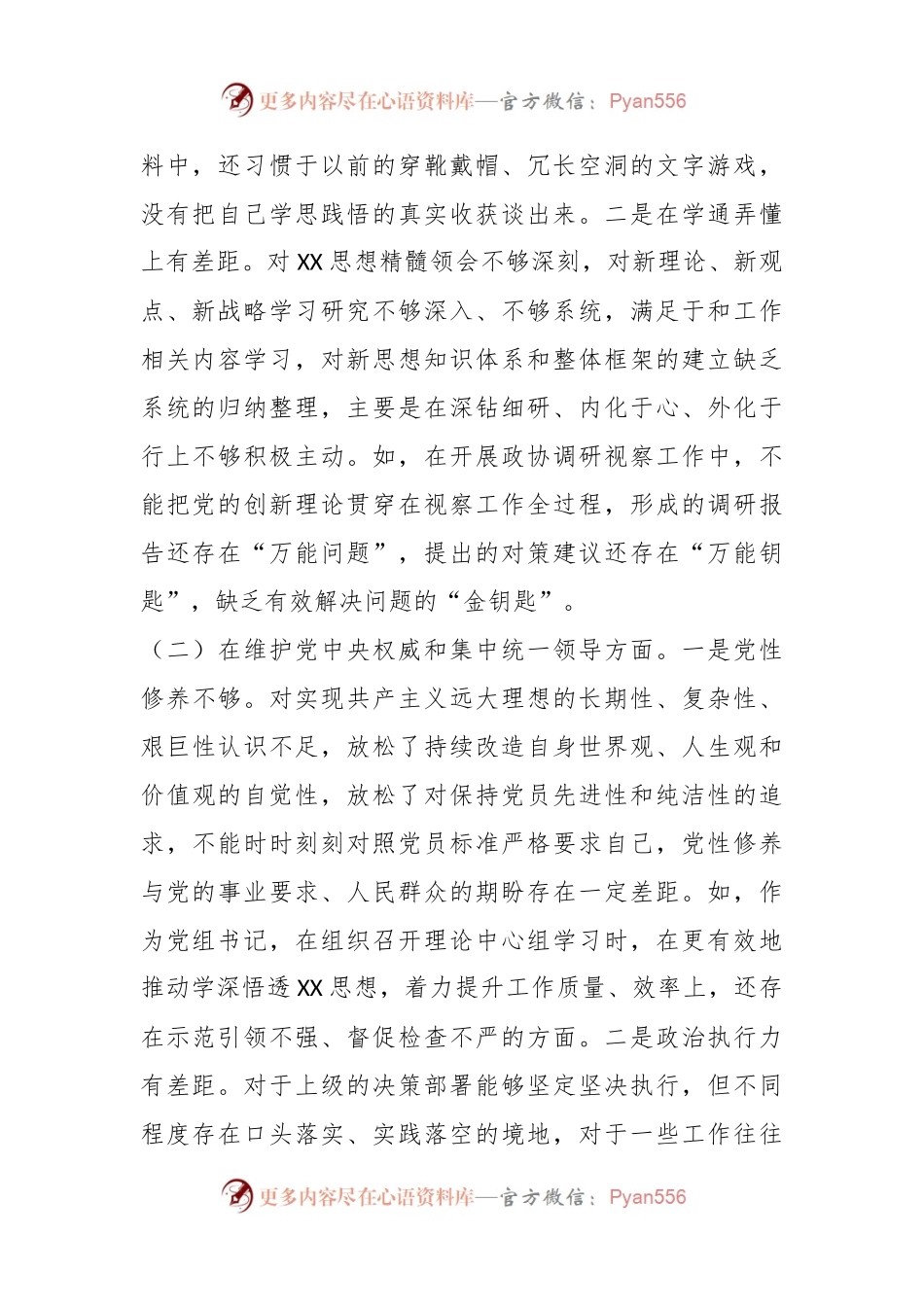 政协党组书记2023年专题民主生活会对照检查材料（新6个对照方面）.docx_第2页