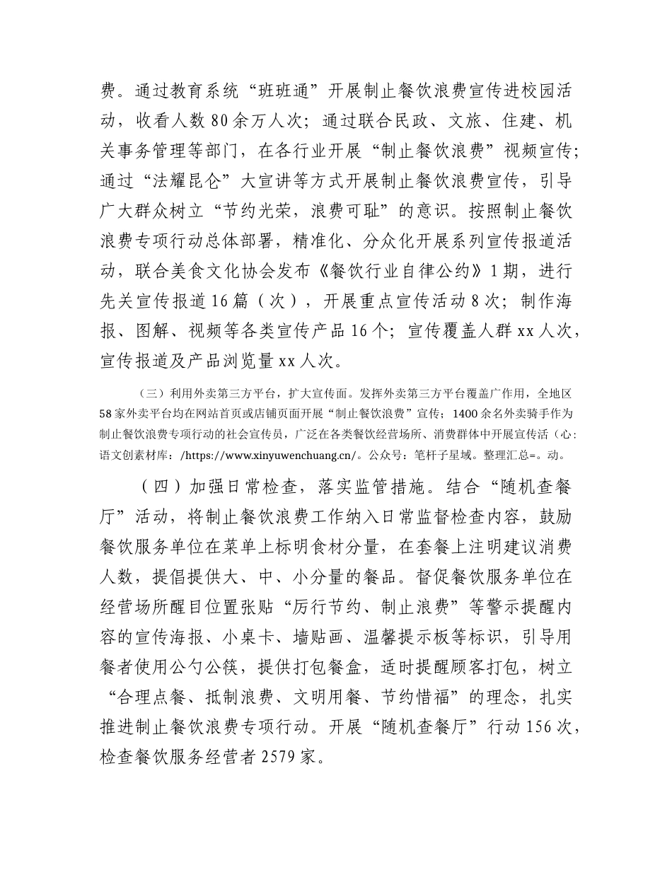 开展制止餐饮浪费专项行动情况报告（市场监管）.docx_第2页