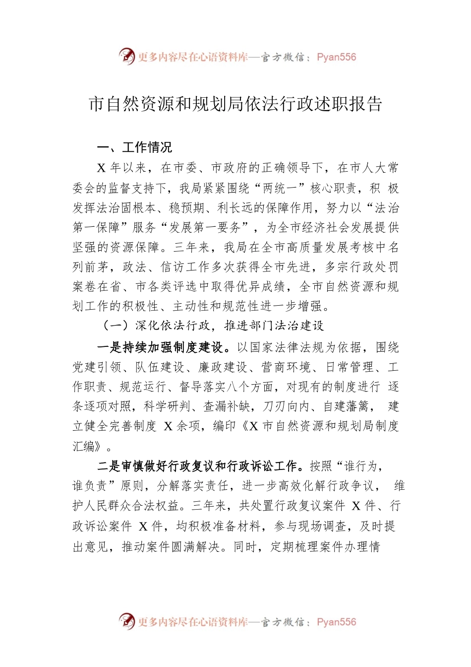 市自然资源和规划局依法行政述职报告.docx_第1页
