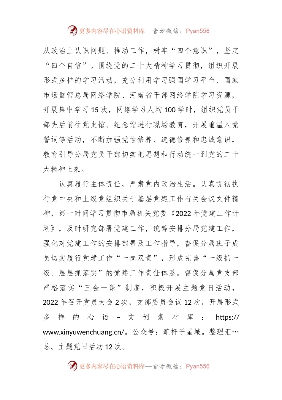 市场监督管理局网络市场监管分局党委书记2023年机关党建工作述职报告.docx_第2页