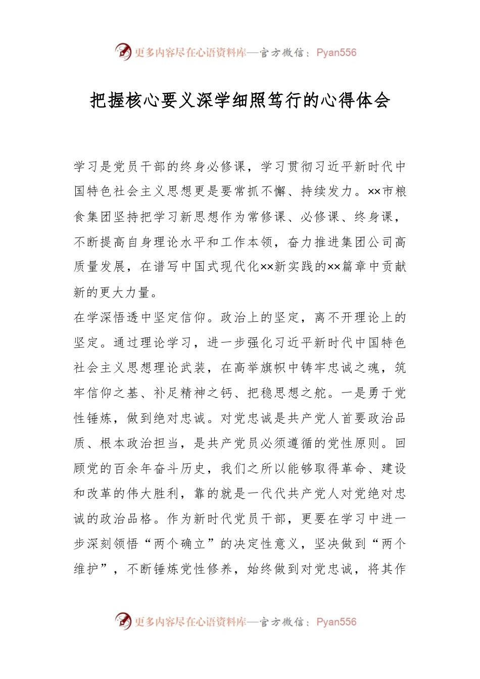 把握核心要义深学细照笃行的心得体会.docx_第1页