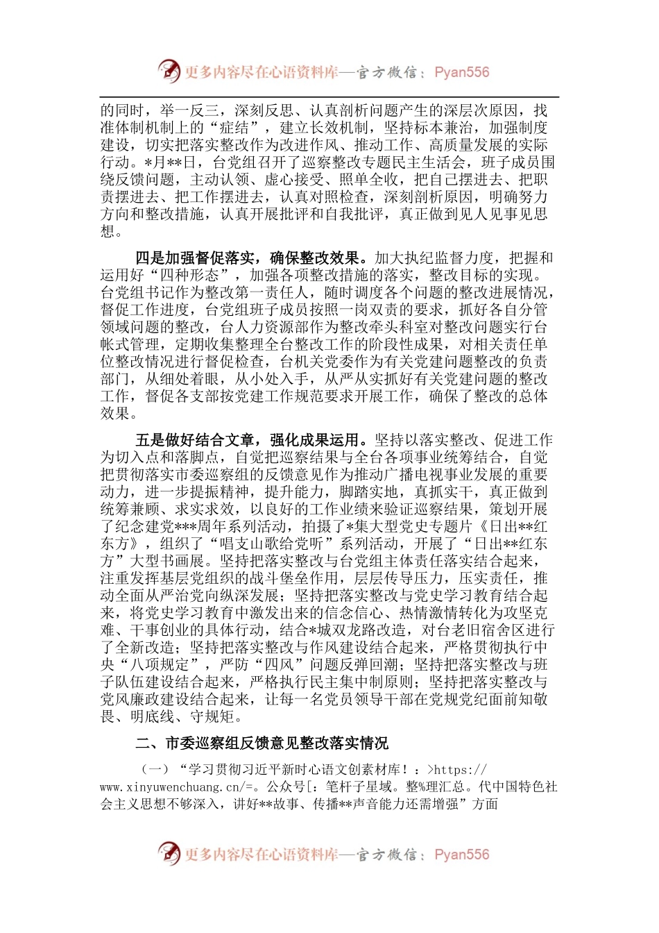 市广播电视台党组巡察整改进展情况的通报.docx_第2页