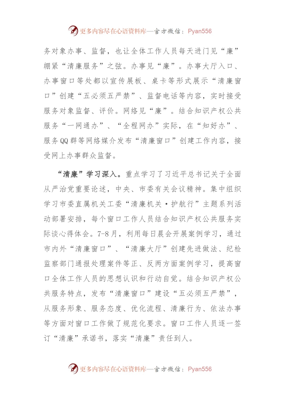 市知识产权局关于清廉窗口建设进展情况汇报.docx_第2页