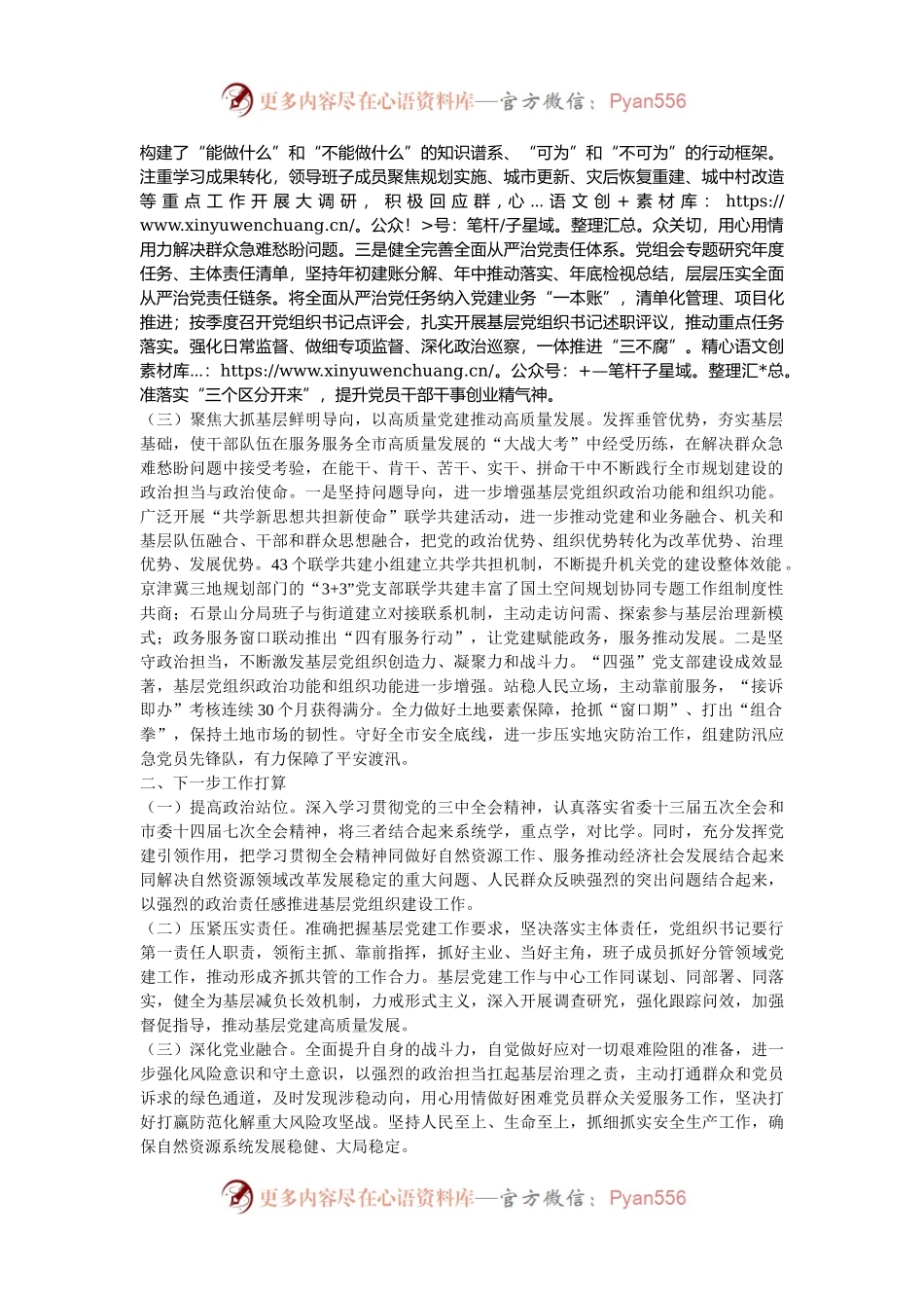 市自然资源和规划局党组党组2024年落实全面从严治党主体责任情况报告.docx_第2页