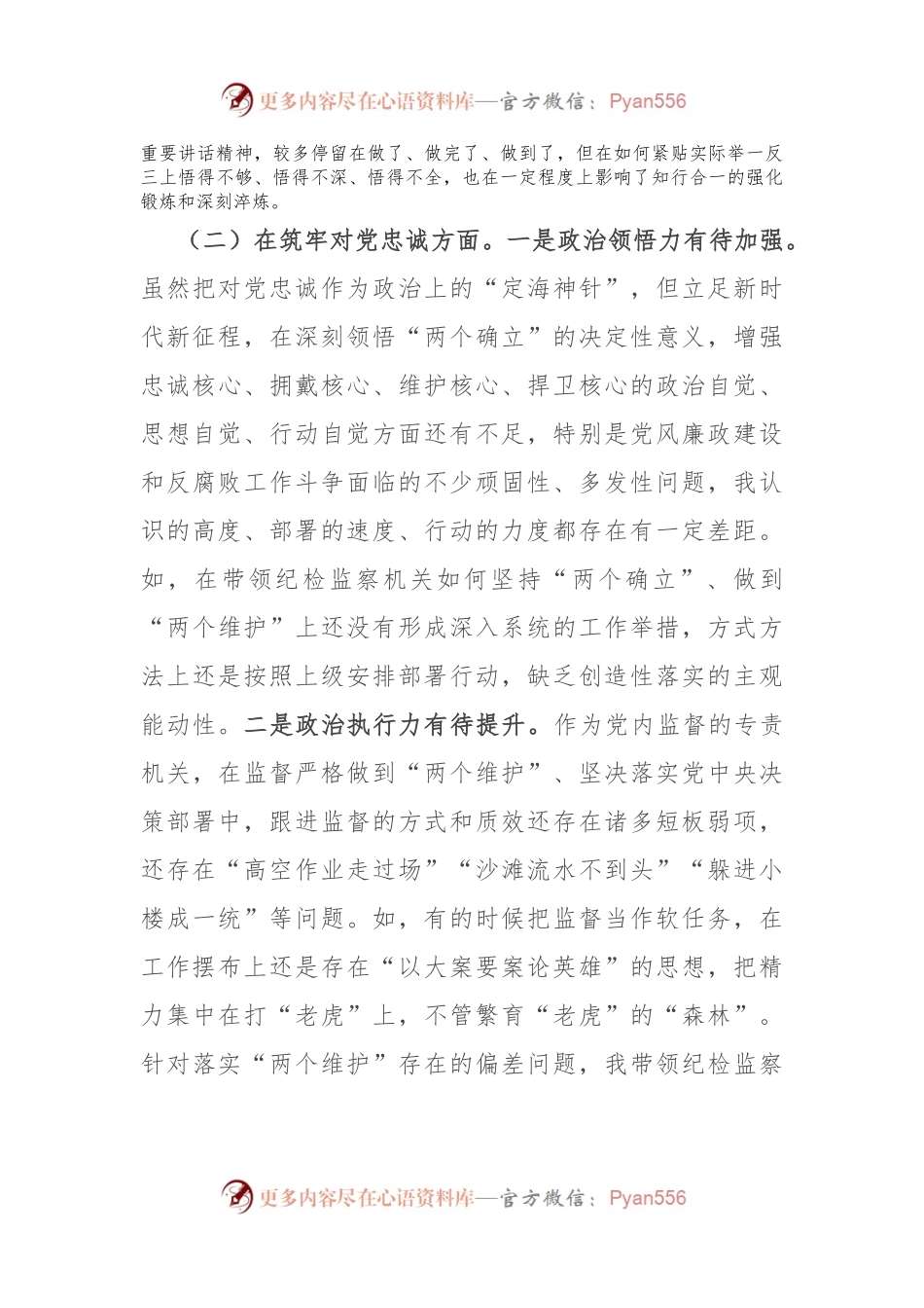 市常委、纪委书记纪检监察干部队伍教育整顿专题民主生活会发言提纲.docx_第2页