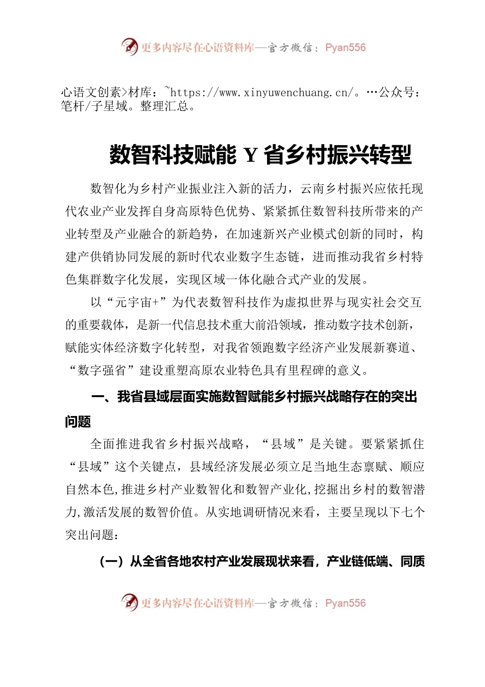 数智科技赋能Y省乡村振兴转型.docx_第1页