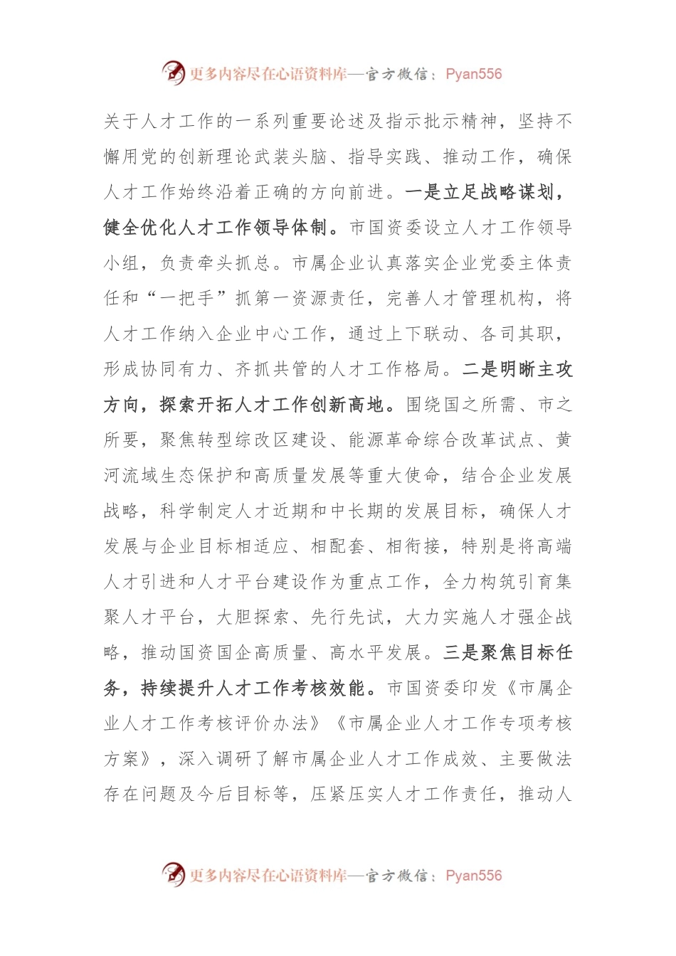 市国资委在全市人才队伍建设工作座谈会上的交流发言稿.docx_第2页