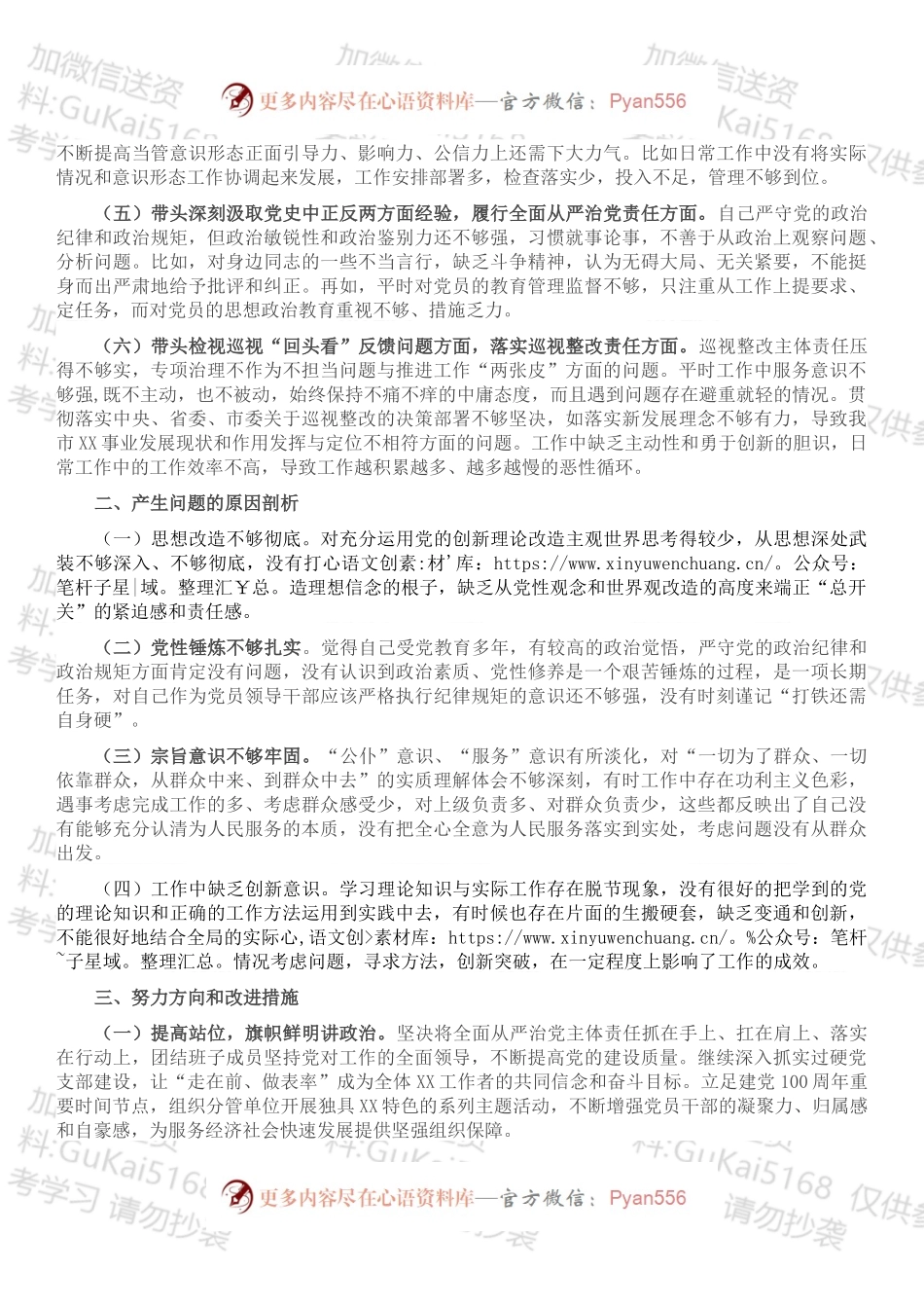 市委办公室202X年民主生活会对照检查发言提纲.docx_第2页