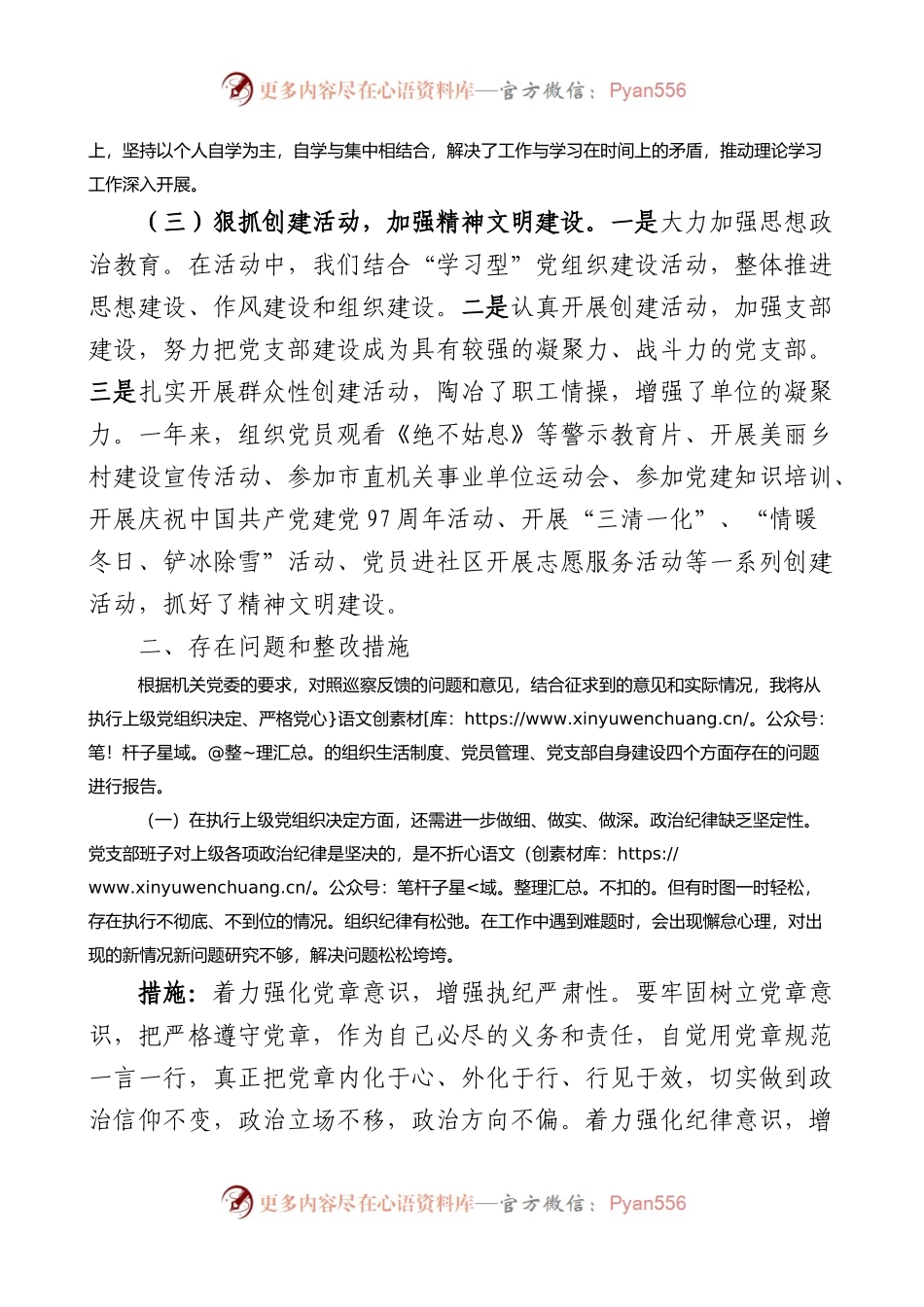 支部党建工作报告（问题整改措施总结汇报）.docx_第2页