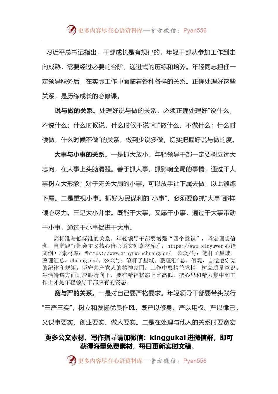 年轻领导干部应处理好十种关系.docx_第1页