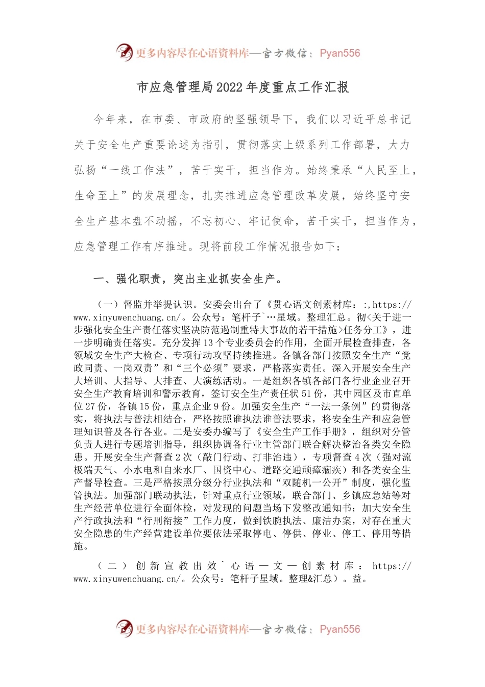 市应急管理局2022年度重点工作汇报.docx_第1页