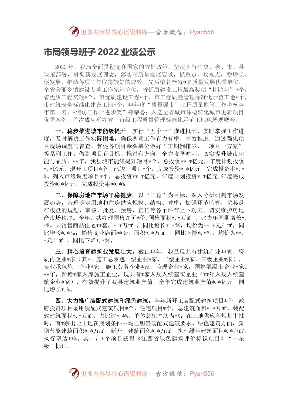 市局领导班子2022业绩公示.docx_第1页