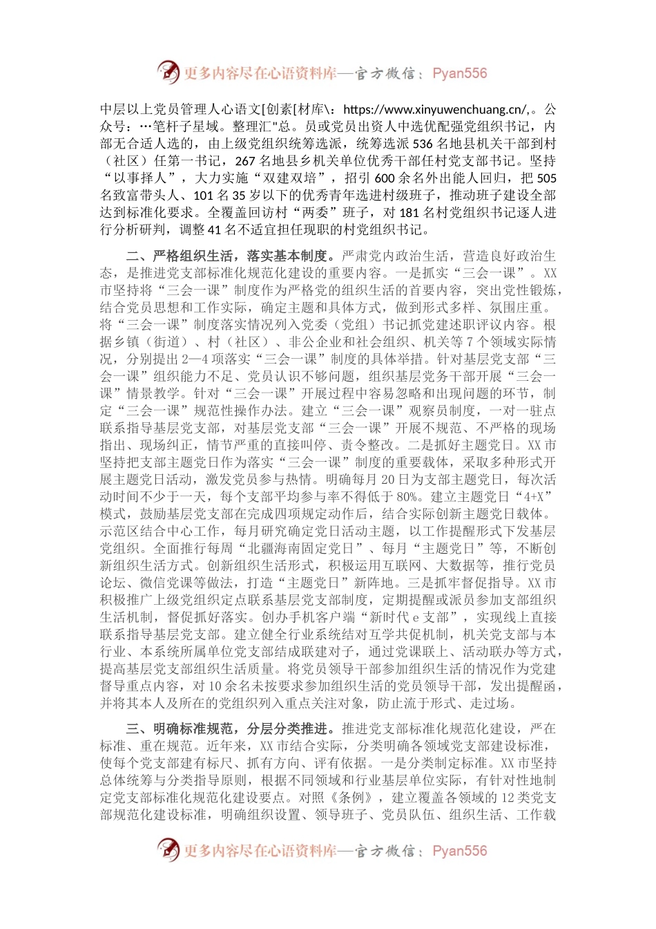 市基层组织建设专项巡察有关推进党支部标准化规范化建设情况汇报.docx_第2页