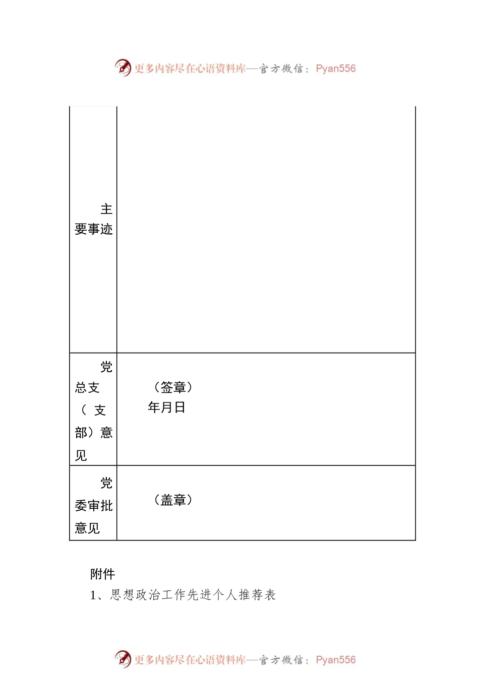 思想政治教育工作先进个人、先进集体推荐表模板.docx_第2页