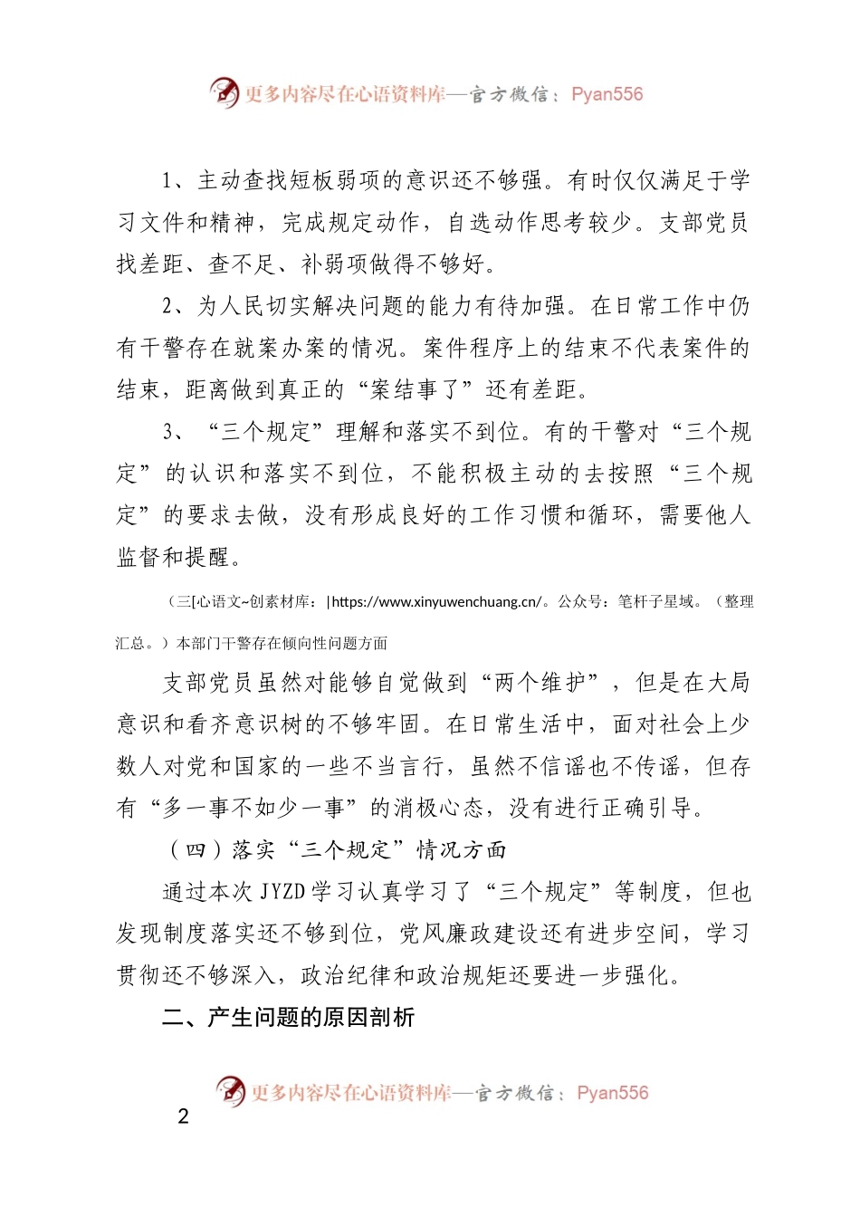 政法队伍教育整顿支部组织生活会剖析材料范文.docx_第2页