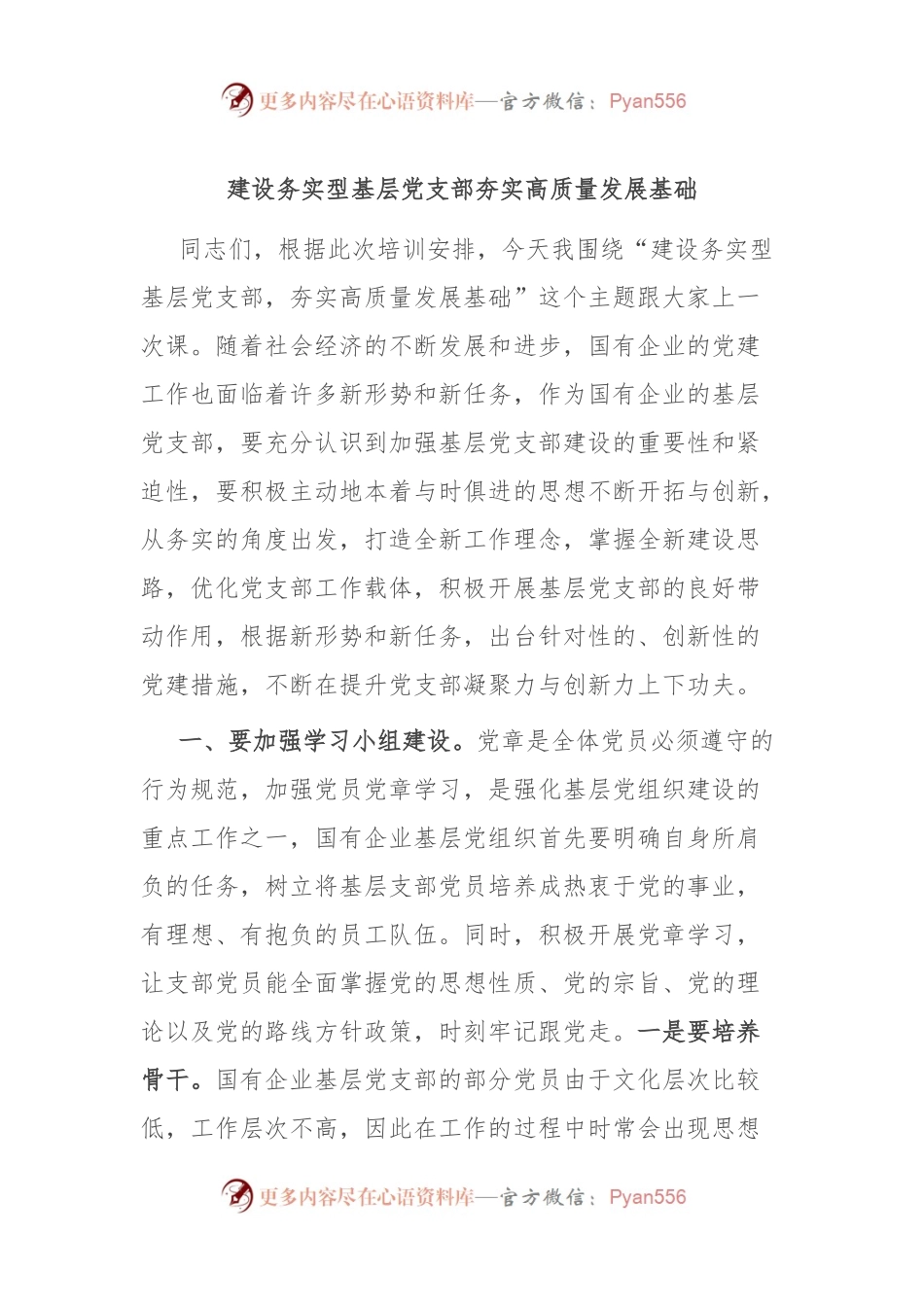 建设务实型基层党支部 夯实高质量发展基础.docx_第1页