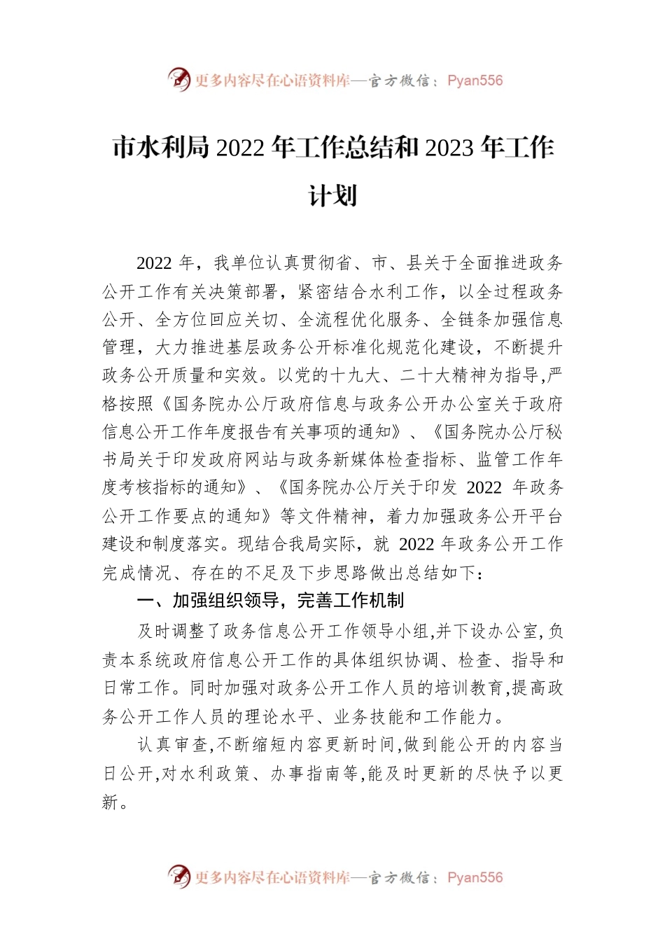 市水利局2022年工作总结和2023年工作计划.docx_第1页