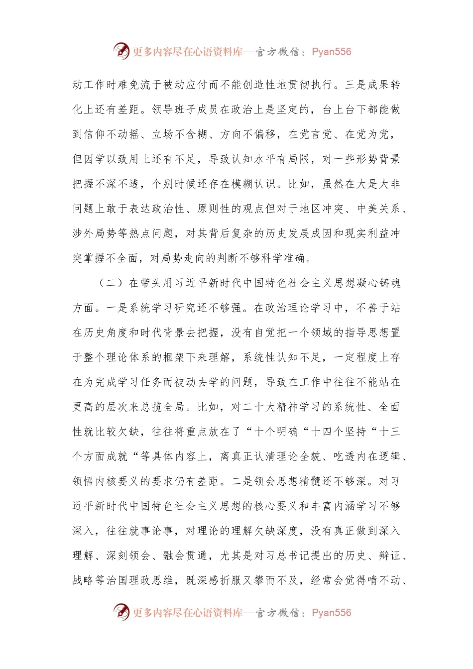 市局党委班子六个带头专题民主生活会对照检查材料.docx_第2页