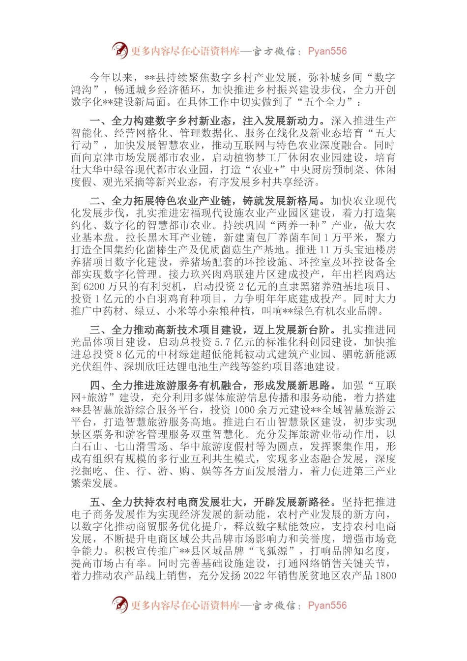 数字乡村产业发展工作汇报.docx_第1页