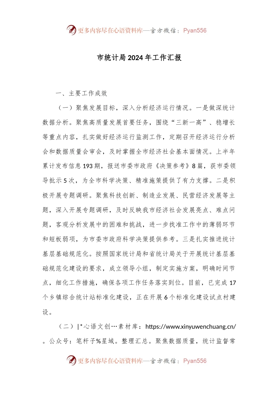 市统计局2024年工作汇报.docx_第1页