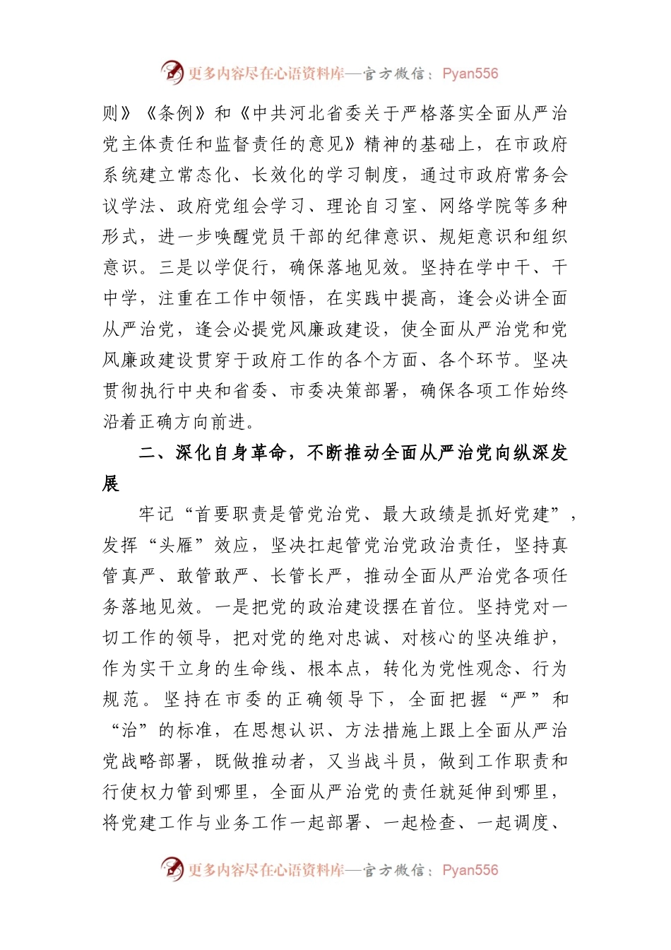 市委副书记、市长 在本年度落实全面从严治党主体责任和党风廉政建设责任制以及个人履行第一责任人责任情况述责述廉报告.docx_第2页