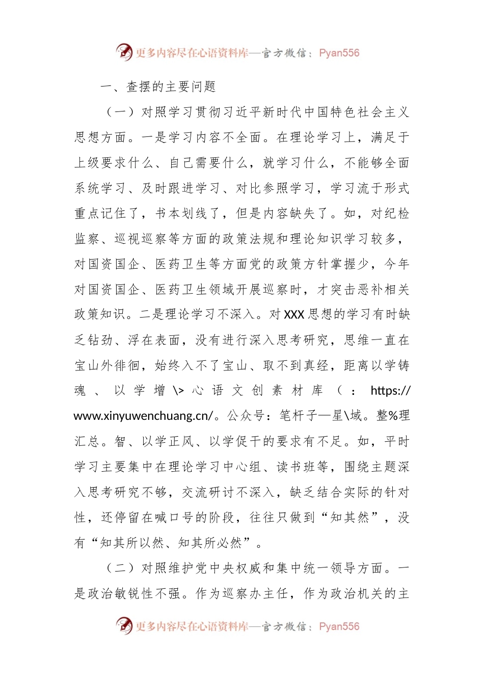 市委巡察办主任2023年专题民主生活会对照检查材料（新6个对照方面＋典型案例剖析）.docx_第2页