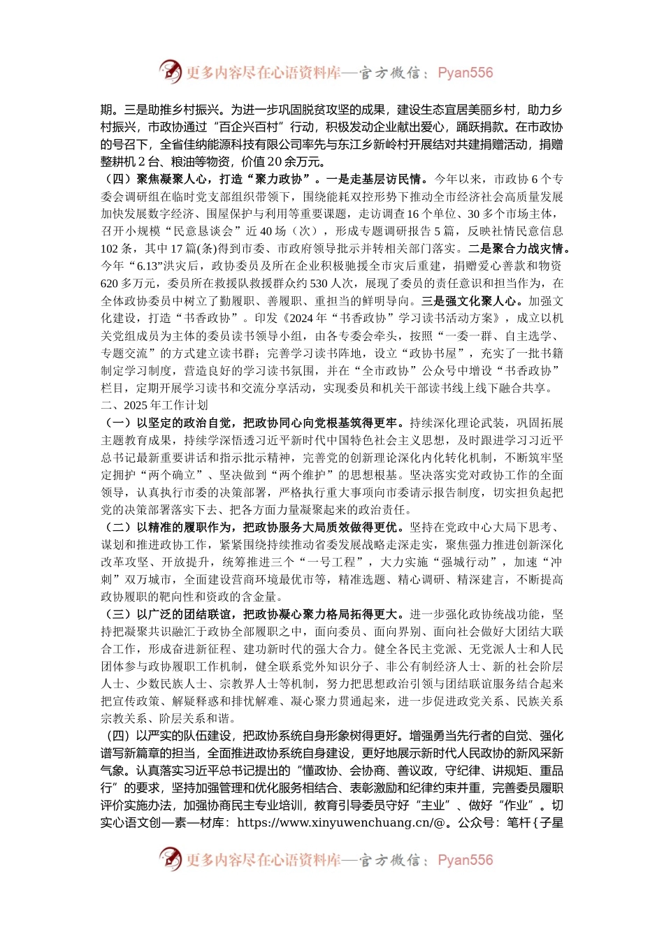 市政协2024年工作总结和2025年工作计划.docx_第2页