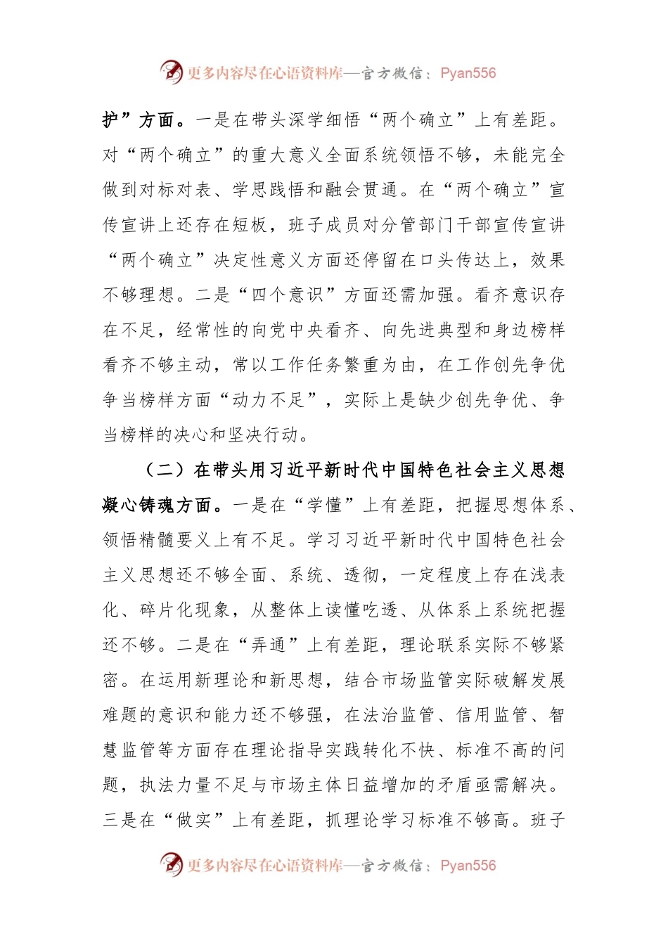 市场监管2022年度领导班子组织生活会发言提纲.docx_第2页