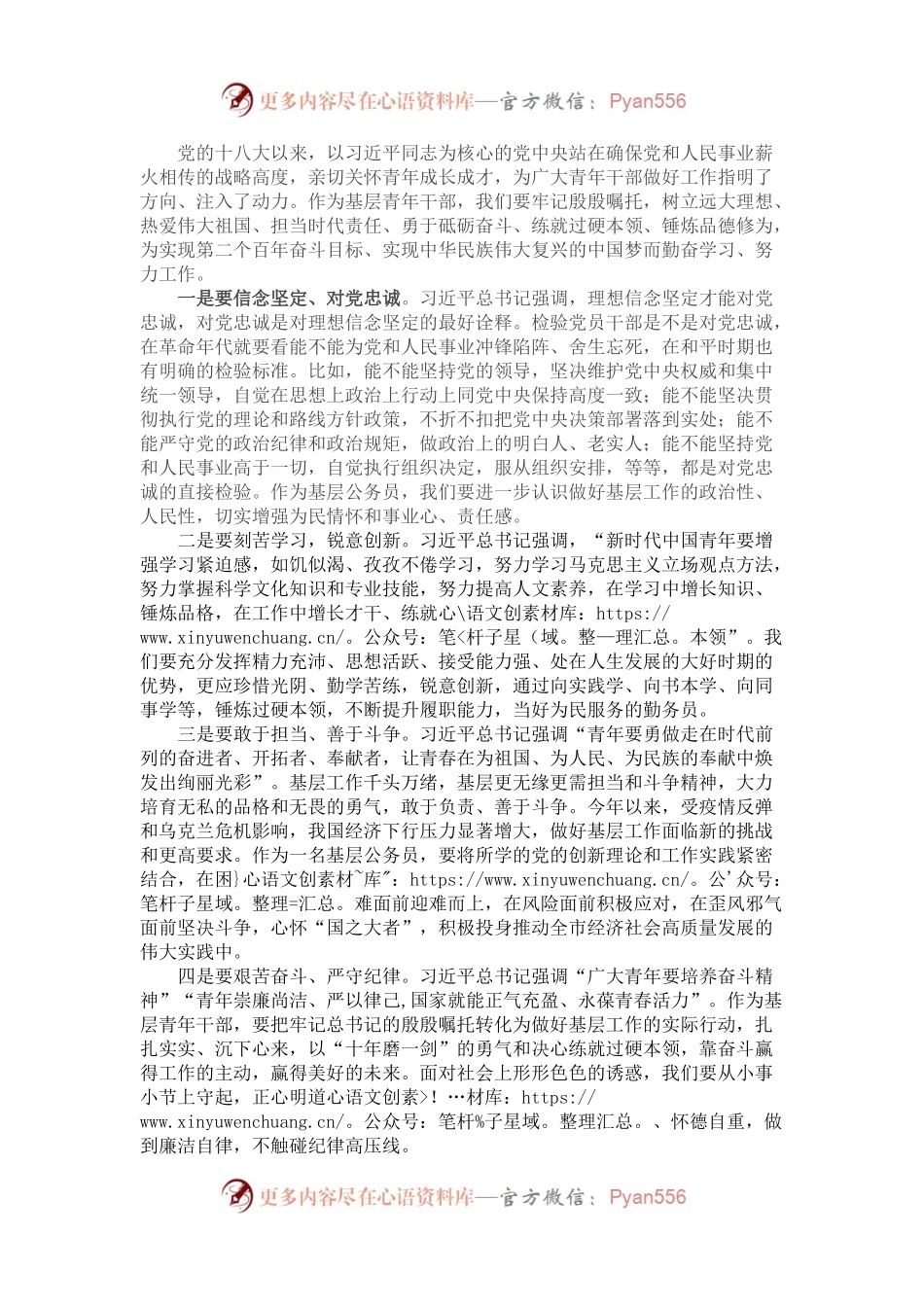 担当作为、履职尽责演讲稿：牢记殷殷嘱托，彰显基层青年的时代担当.docx_第1页
