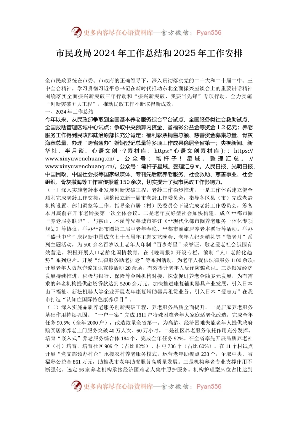 市民政局2024年工作总结和2025年工作安排.docx_第1页