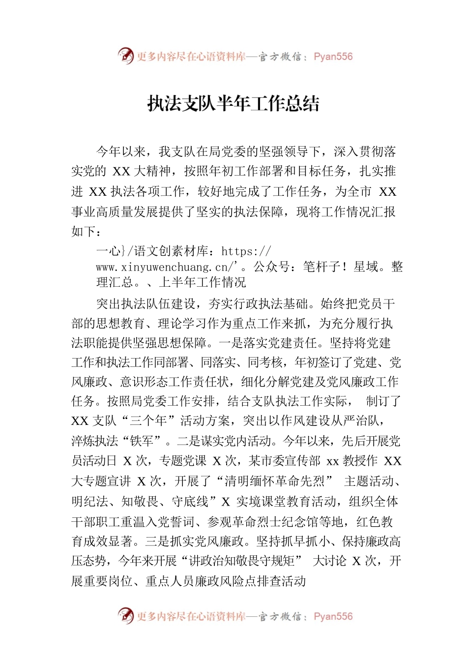 执法支队半年工作总结.docx_第1页