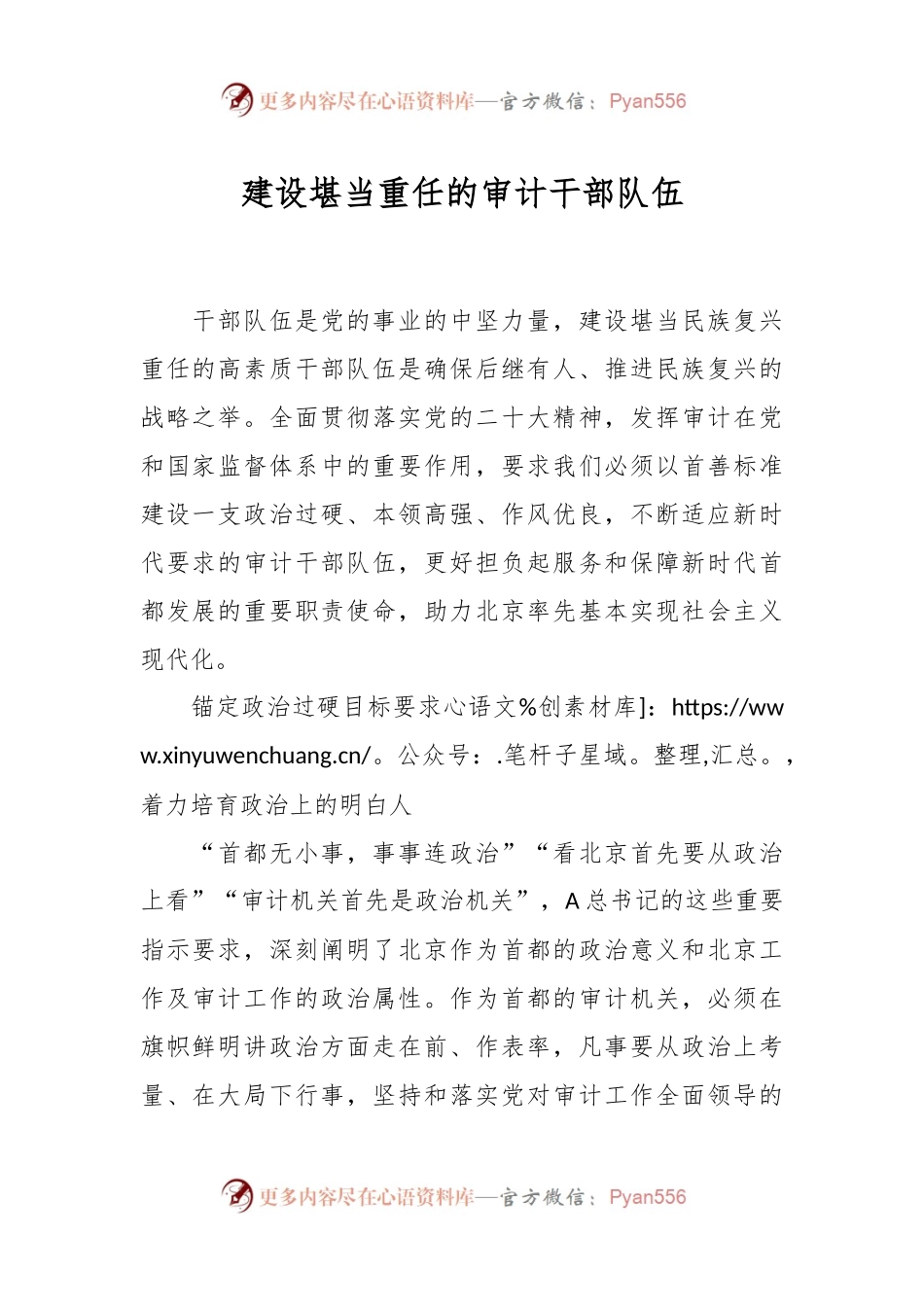 建设堪当重任的审计干部队伍.docx_第1页