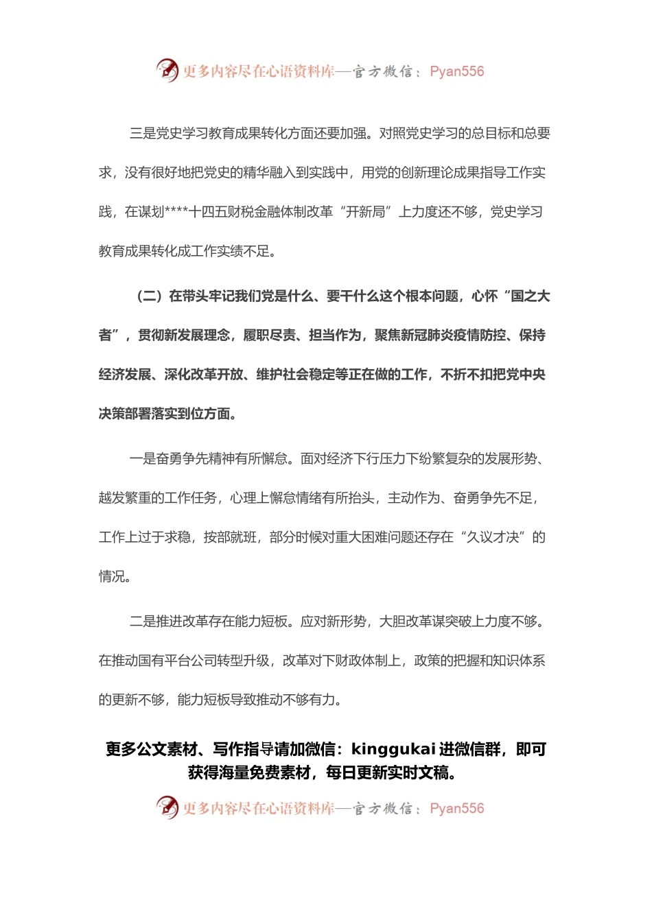 常务副市长党史学习教育五个带头专题民主生活会对照检查材料.docx_第2页
