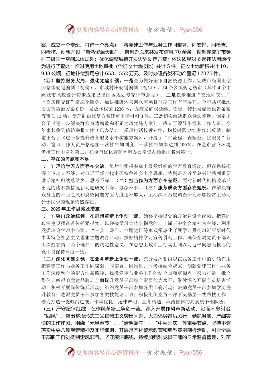市自然资源局党委书记2024年抓基层党建工作述职报告.docx_第2页