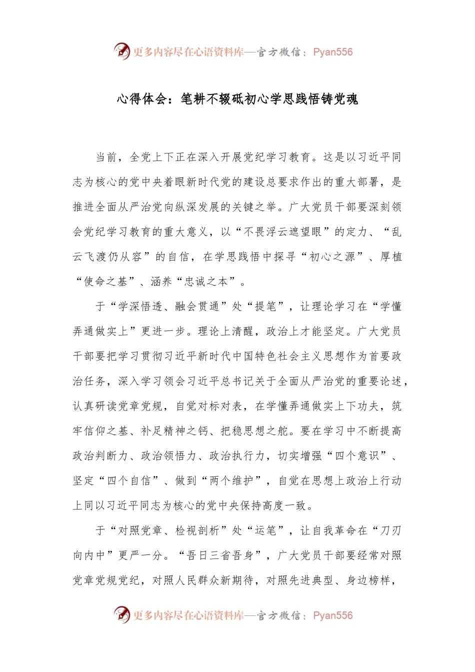 心得体会：笔耕不辍砥初心学思践悟铸党魂.docx_第1页