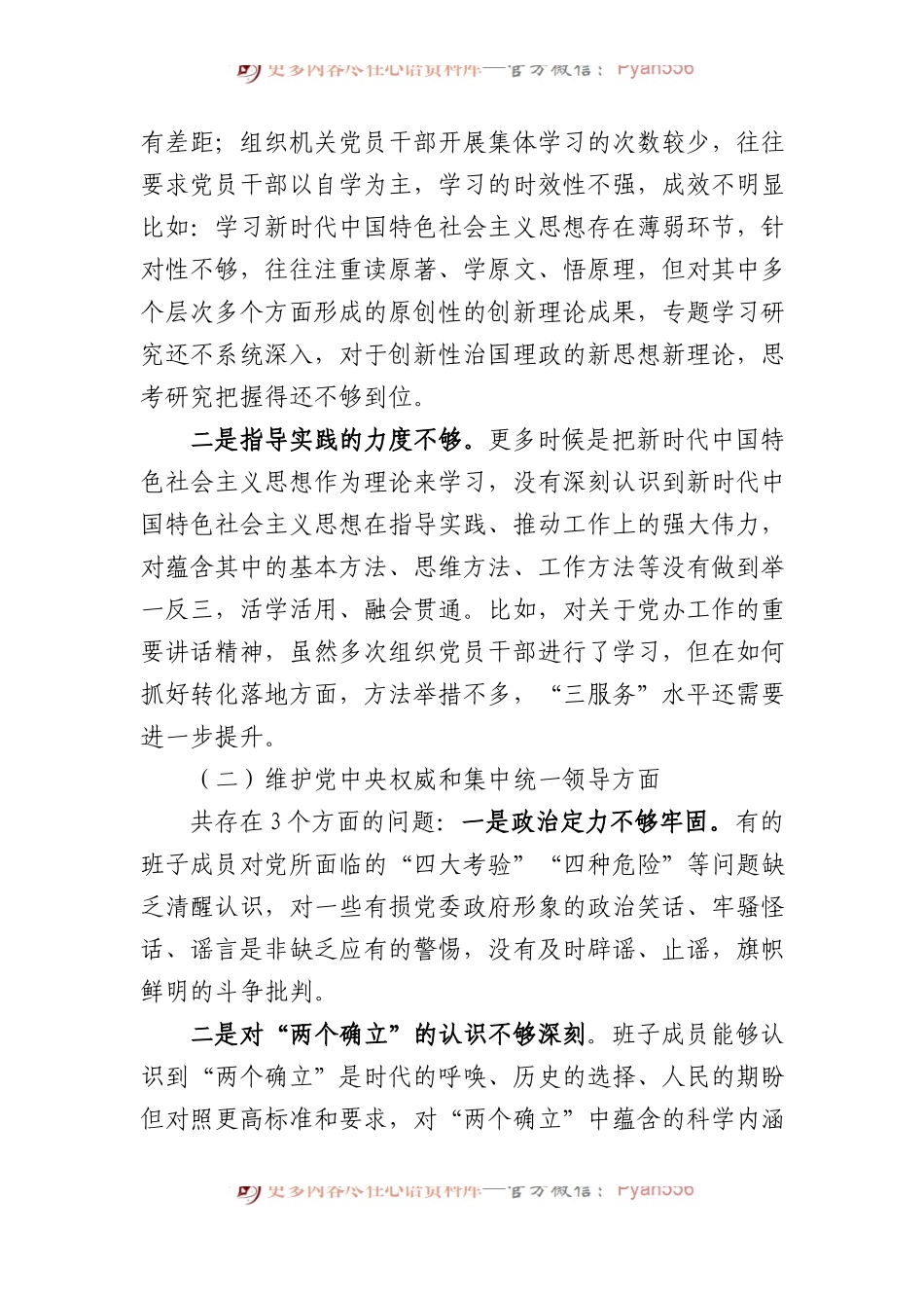 政府办班子2023年度主题教育专题民主生活会对照检查材料.docx_第2页