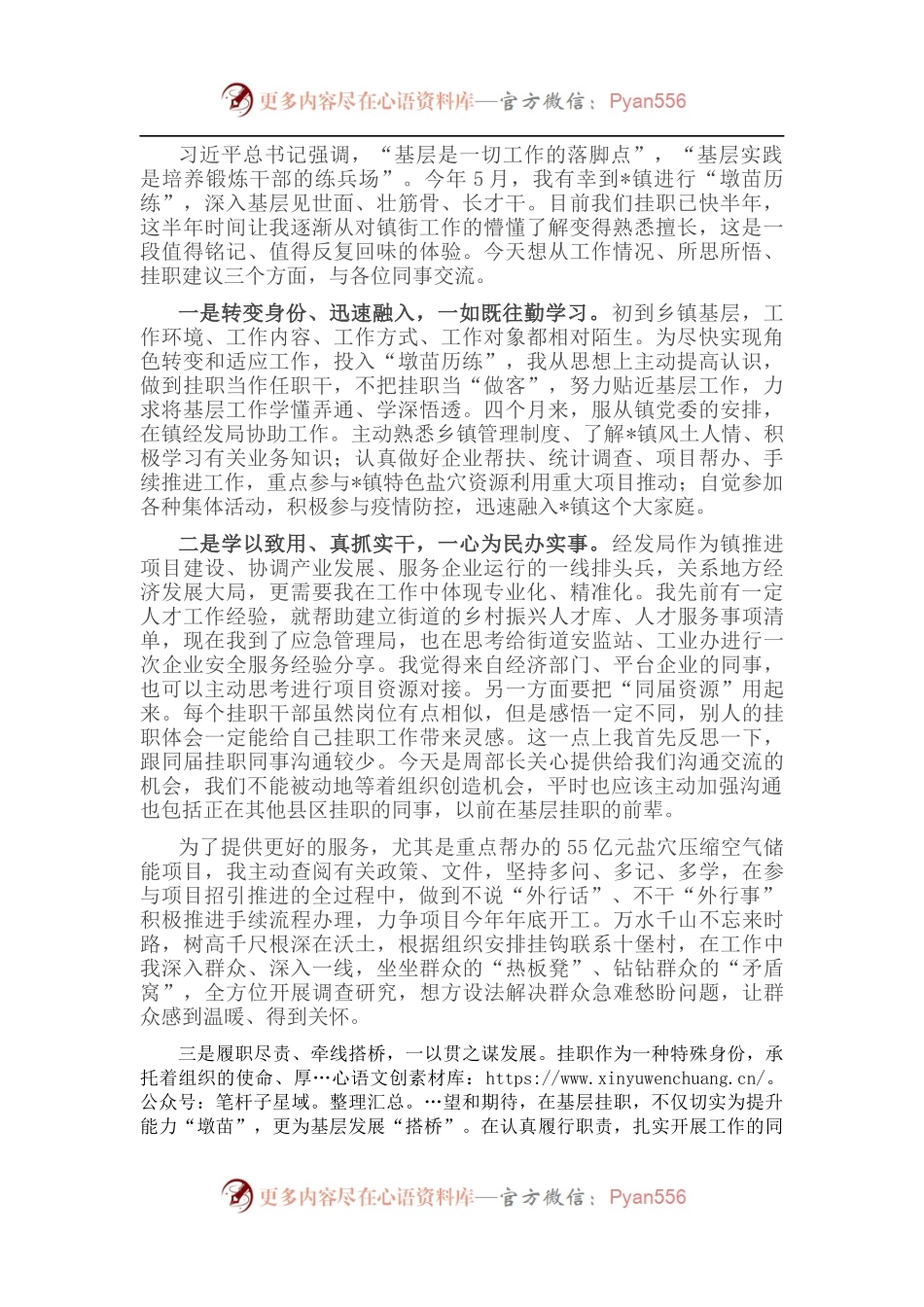 挂职干部交流发言稿.docx_第1页