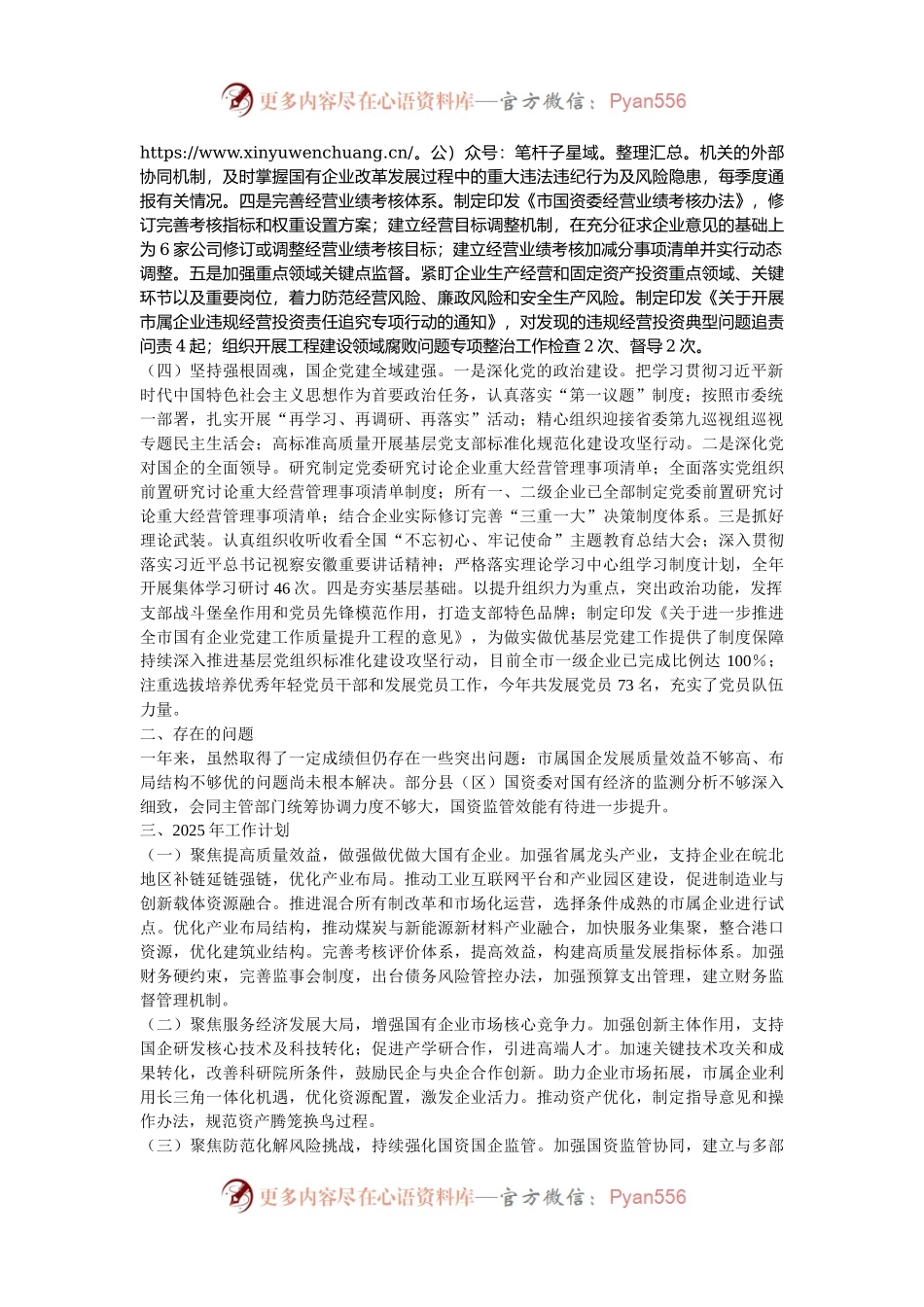 市国资委2024年工作情况总结及2025年工作计划.docx_第2页