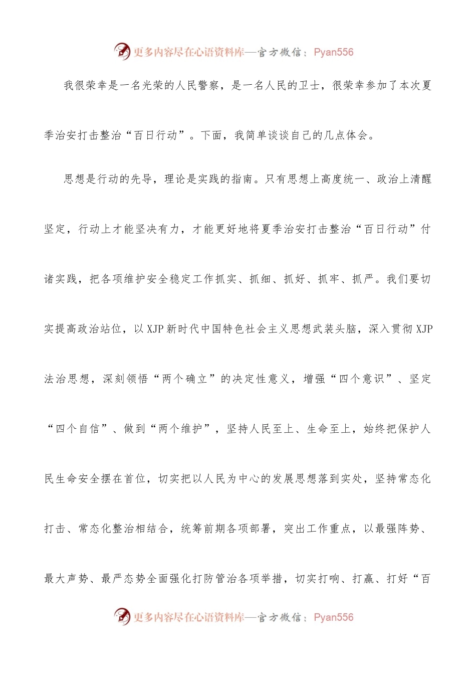 开展夏季治安打击整治“百日行动”心得体会：坚持人民至上、生命至上.docx_第2页