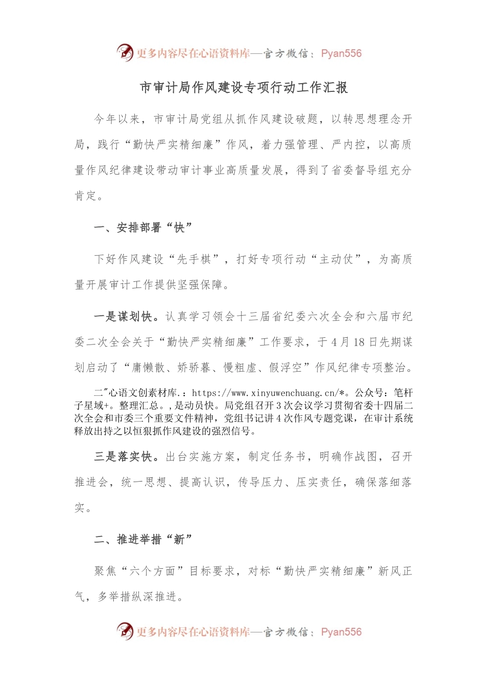 市审计局作风建设专项行动工作汇报.docx_第1页