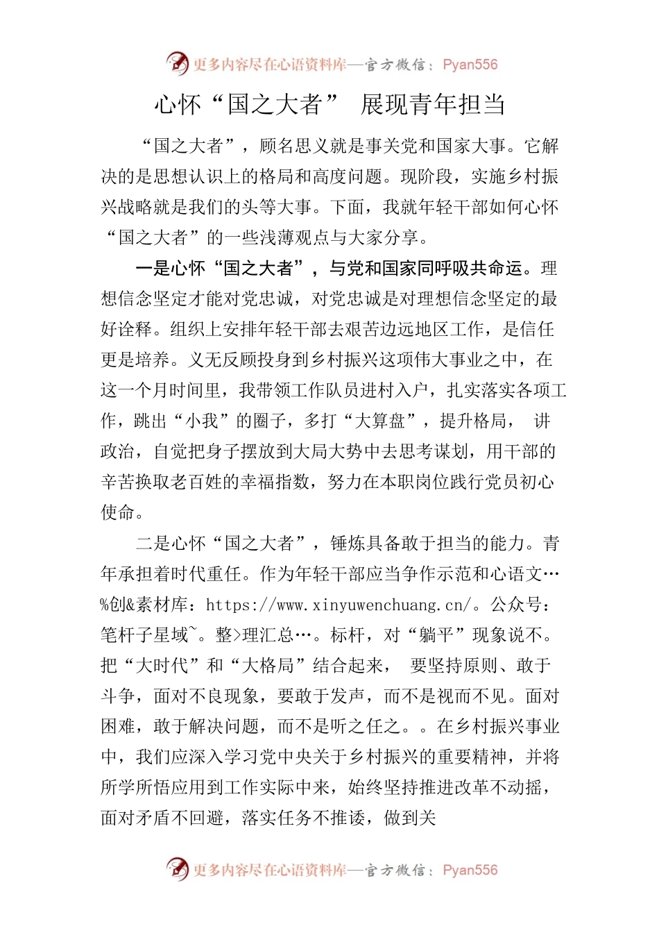 心怀“国之大者” 展现青年担当.docx_第1页