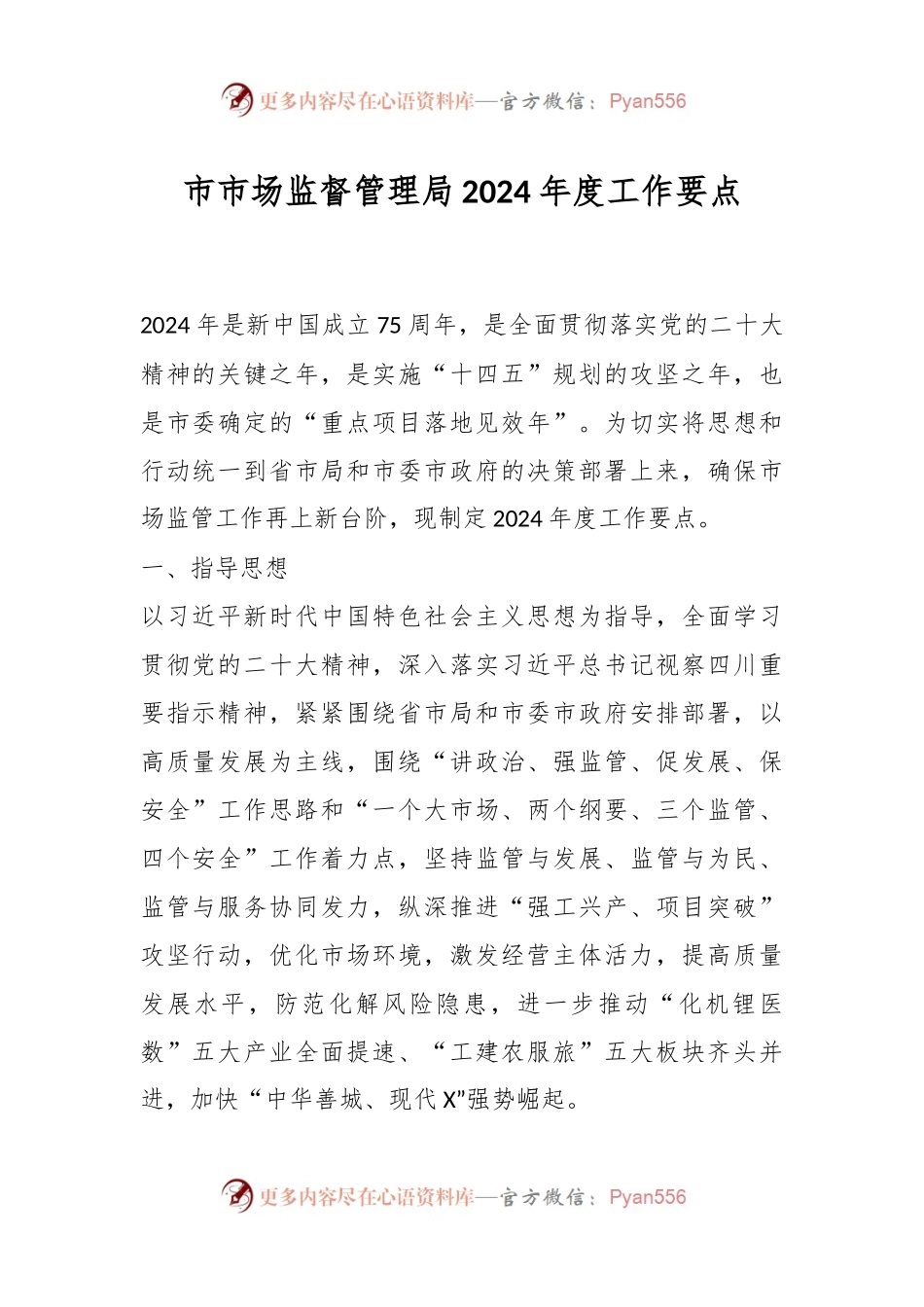 市市场监督管理局2024年度工作要点.docx_第1页