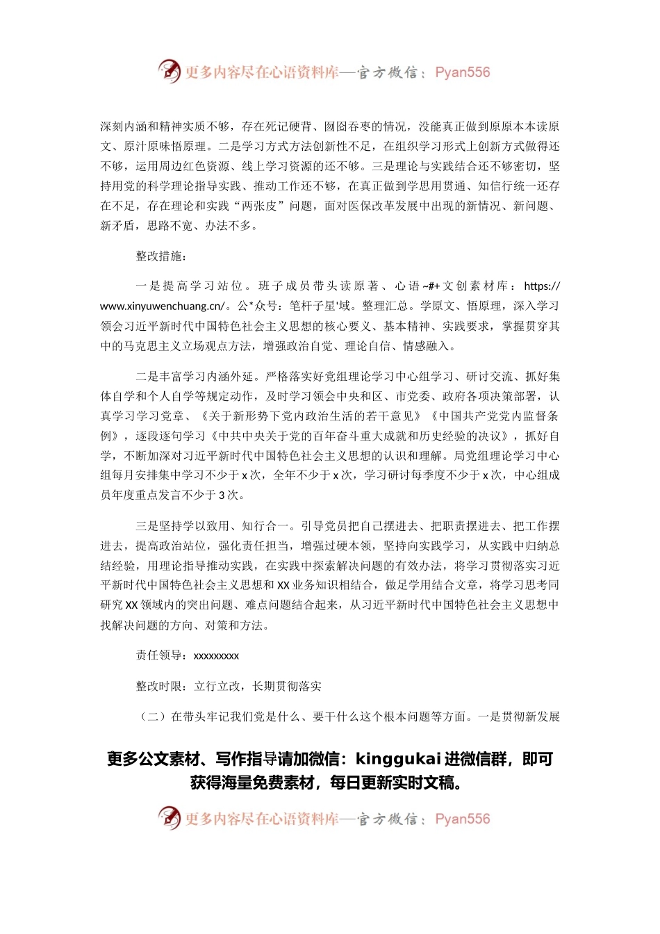 市级局党组班子党史学习教育专题民主生活会整改方案.docx_第2页