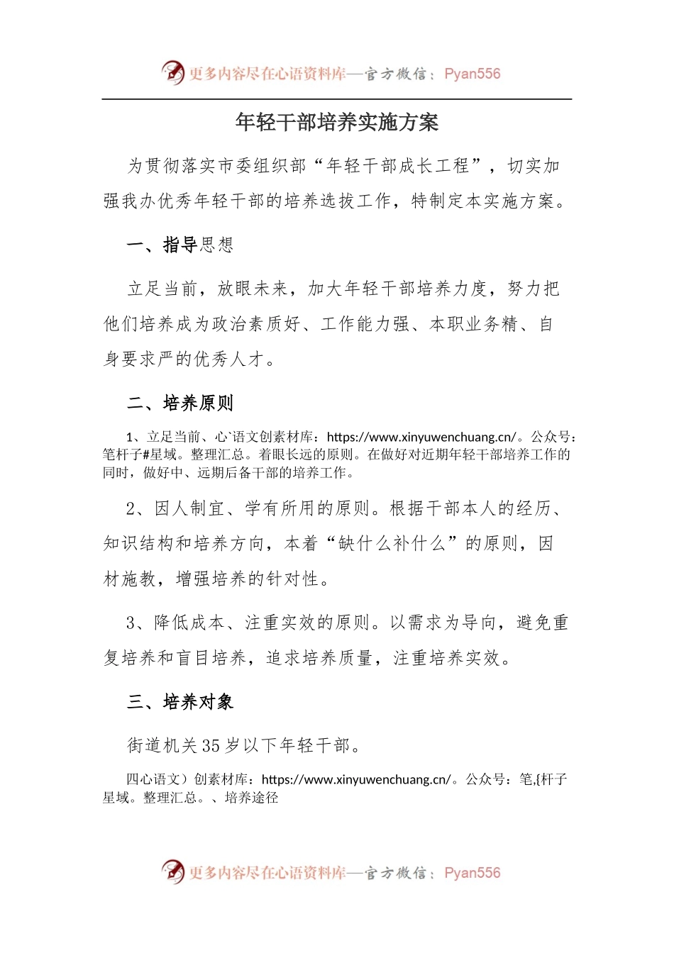 年轻干部培养实施方案.docx_第1页