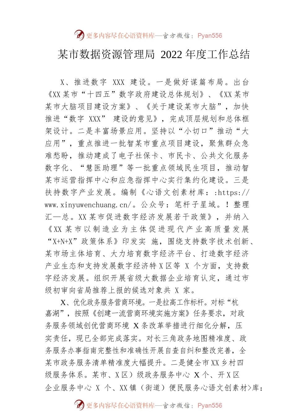 市数据资源管理局2022年度工作总结(20221122).docx_第1页